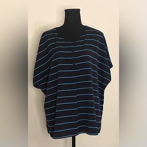 2/$15 The Outfitters- Navy blue& light blue striped‎ short sleeve blouse Size 18
